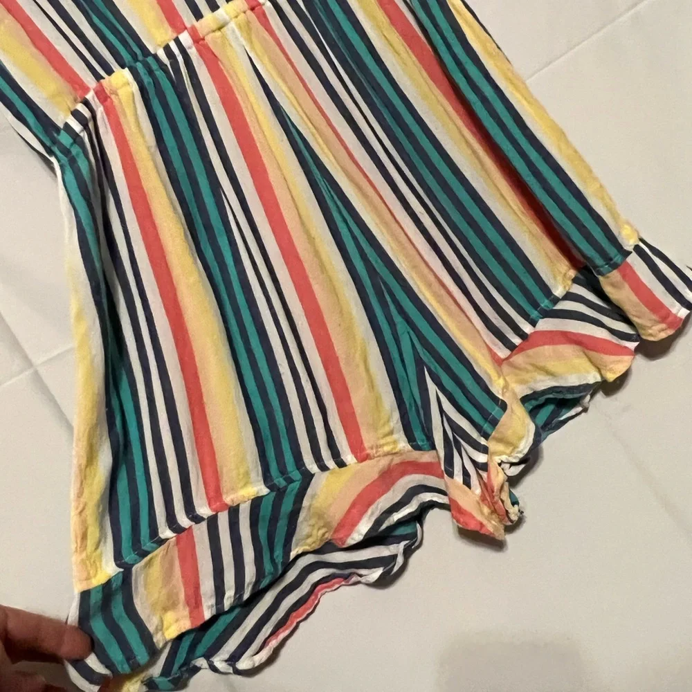 L Ruffles &  Candy Stripes Challis Romper - Picture 11 of 12